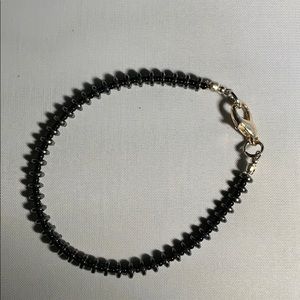 Hematite stone and black bead bracelet